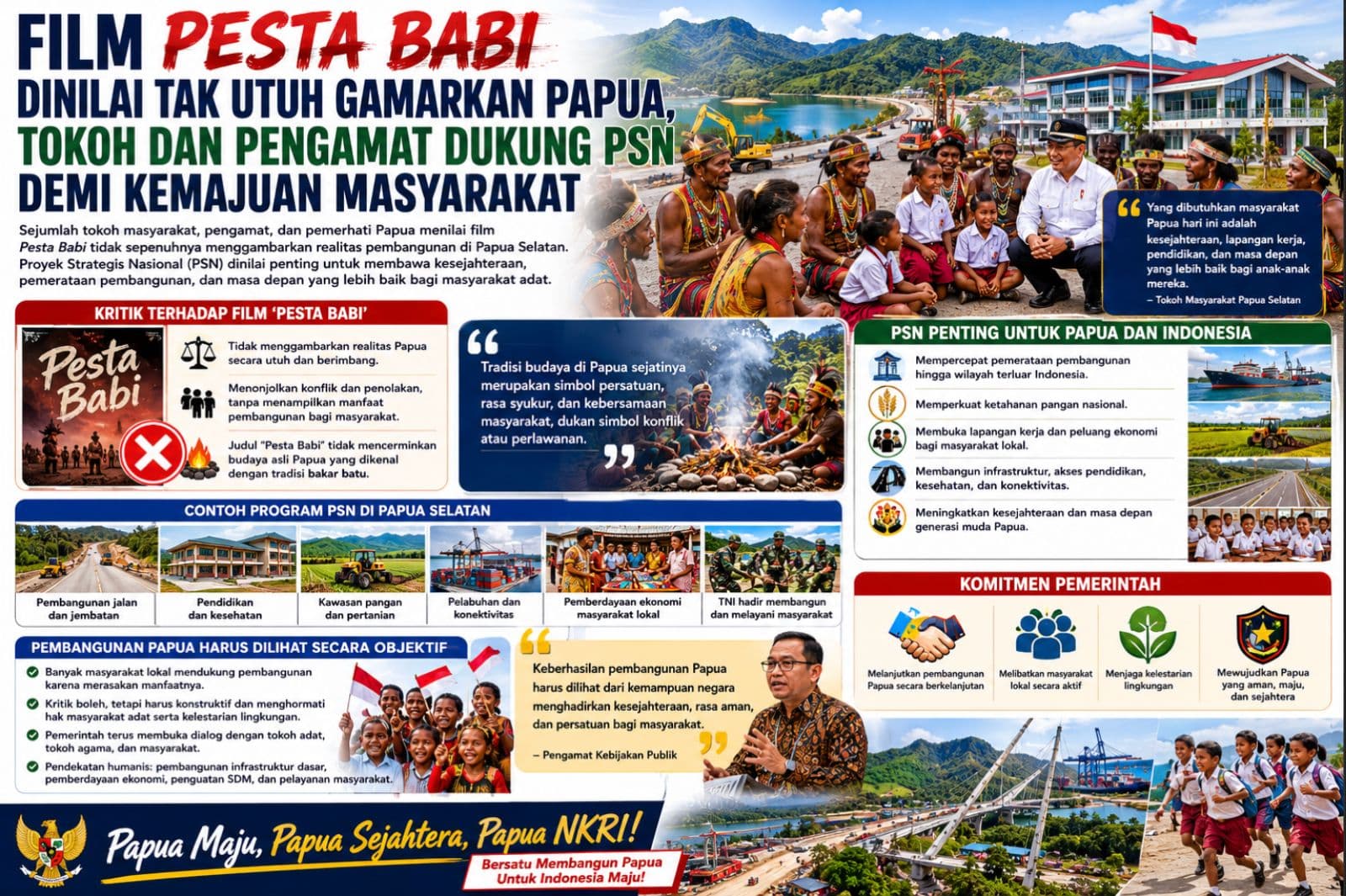 Film Pesta Babi Dinilai Tak Utuh Gambarkan Papua, Tokoh dan Pengamat Dukung PSN Demi Kemajuan Masyarakat